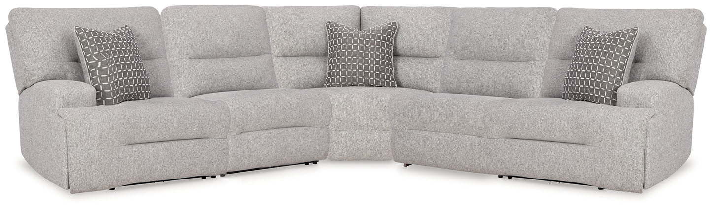 Lakeland Furniture Outlet - Ashley Furniture - Acklen Place Sectional - 5-Piece Power Reclining Sectional / Pewter - 93605S3