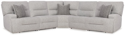 Lakeland Furniture Outlet - Ashley Furniture - Acklen Place Sectional - 5-Piece Power Reclining Sectional / Pewter - 93605S3