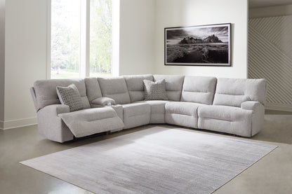 Lakeland Furniture Outlet - Ashley Furniture - Acklen Place Sectional - 6-Piece Power Reclining Sectional / Pewter - 93605S9