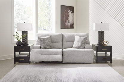 Lakeland Furniture Outlet - Ashley Furniture - Acklen Place Sectional - 2-Piece Power Reclining Sectional Loveseat / Pewter - 93605S16
