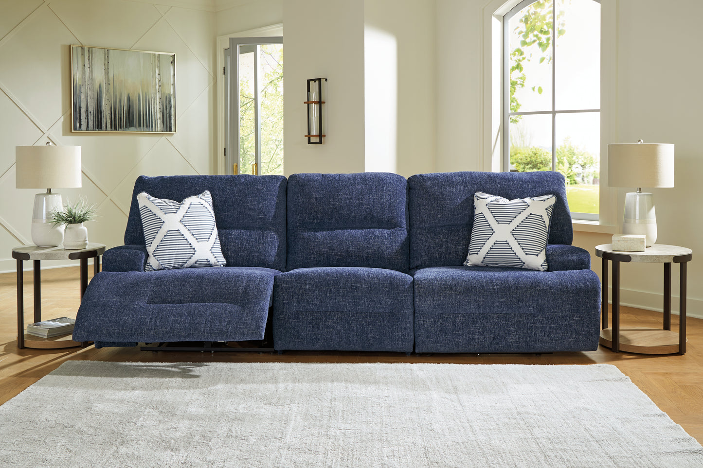Lakeland Furniture Outlet - Ashley Furniture - Acklen Place Sectional - 3-Piece Power Reclining Sectional Sofa / Navy - 93607S18