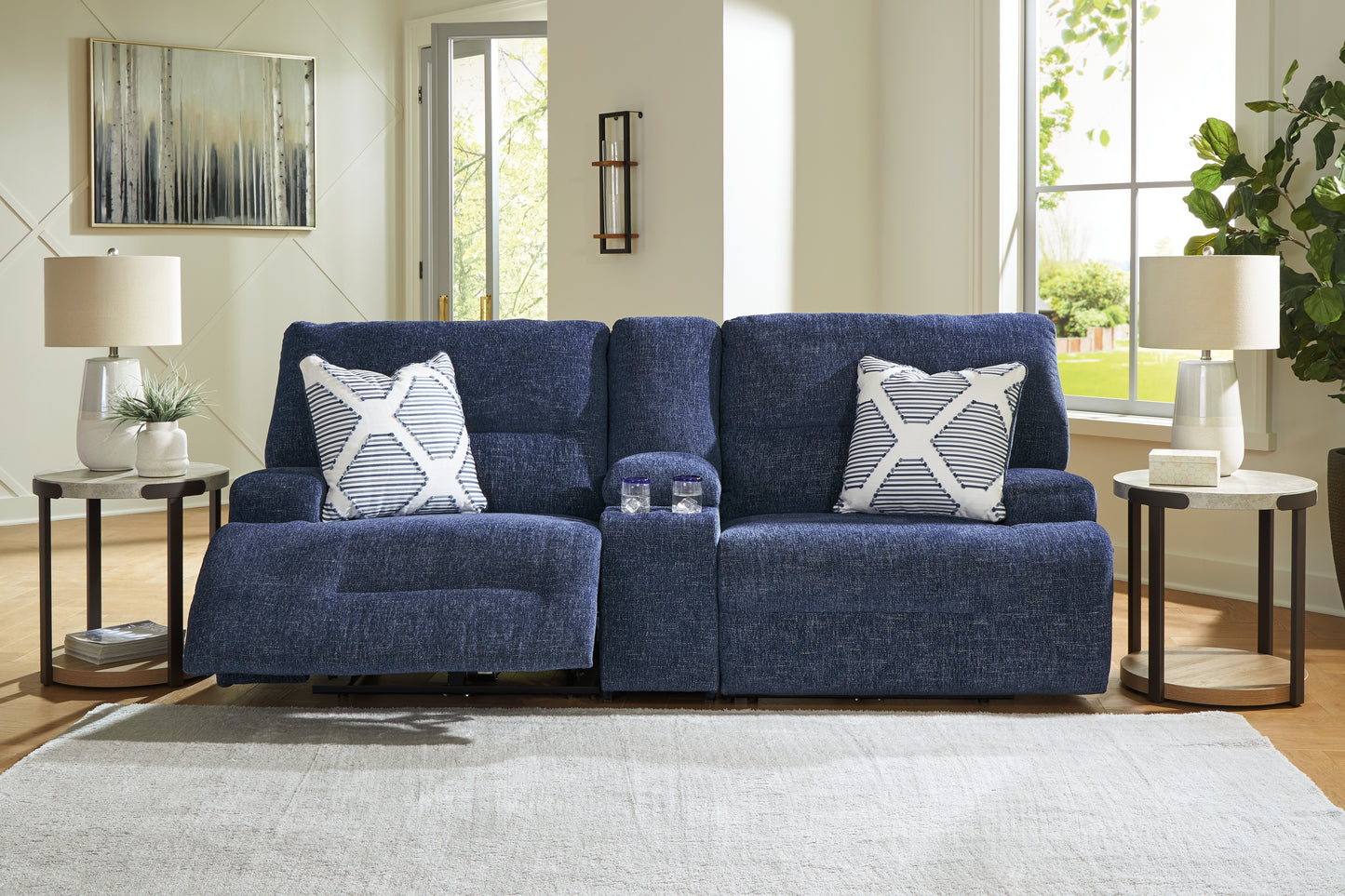 Lakeland Furniture Outlet - Ashley Furniture - Acklen Place Sectional - 3-Piece Sectional / Navy - 93607S10