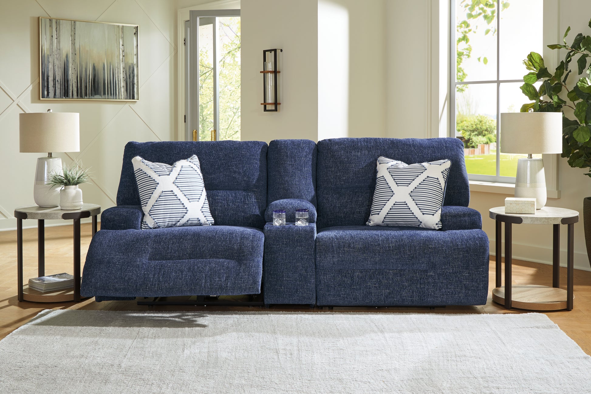 Lakeland Furniture Outlet - Ashley Furniture - Acklen Place Sectional - 3-Piece Sectional / Navy - 93607S10