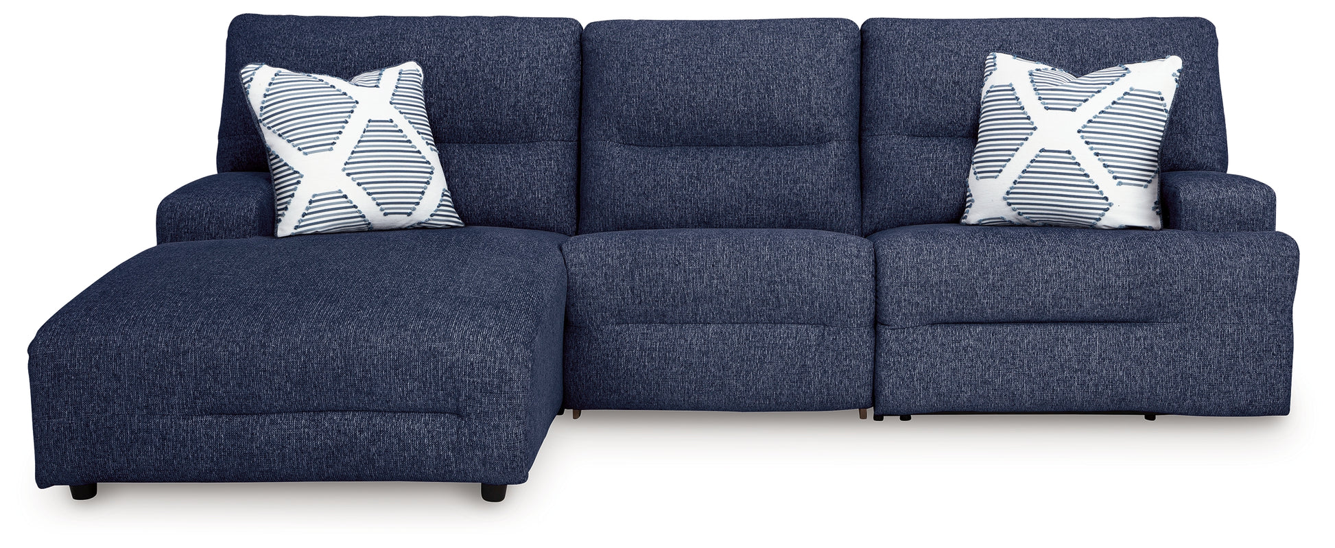 Lakeland Furniture Outlet - Ashley Furniture - Acklen Place Sectional - 3-Piece Power Reclining Sectional / Navy - 93607S7
