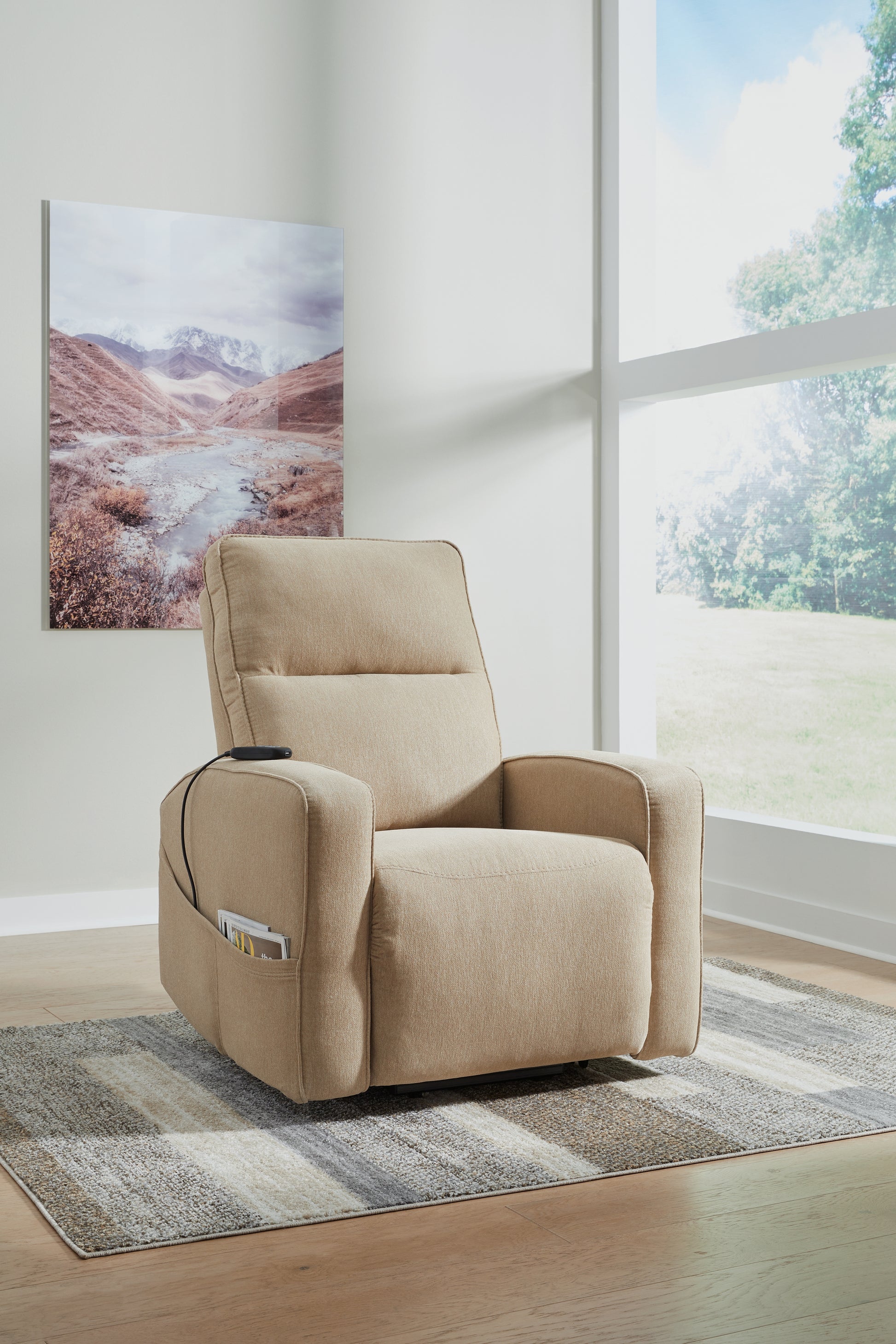 Lakeland Furniture Outlet - Ashley Furniture - Starganza Living Room - Power Lift Recliner / Taupe - 9370312
