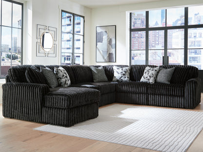 Lakeland Furniture Outlet - Ashley Furniture - Midnight-Madness Sectional - RAF 6-Piece Sectional with Chaise / Onyx - 98103S23