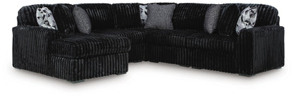 Lakeland Furniture Outlet - Ashley Furniture - Midnight-Madness Sectional - RAF 5-Piece Sectional with Chaise / Onyx - 98103S21