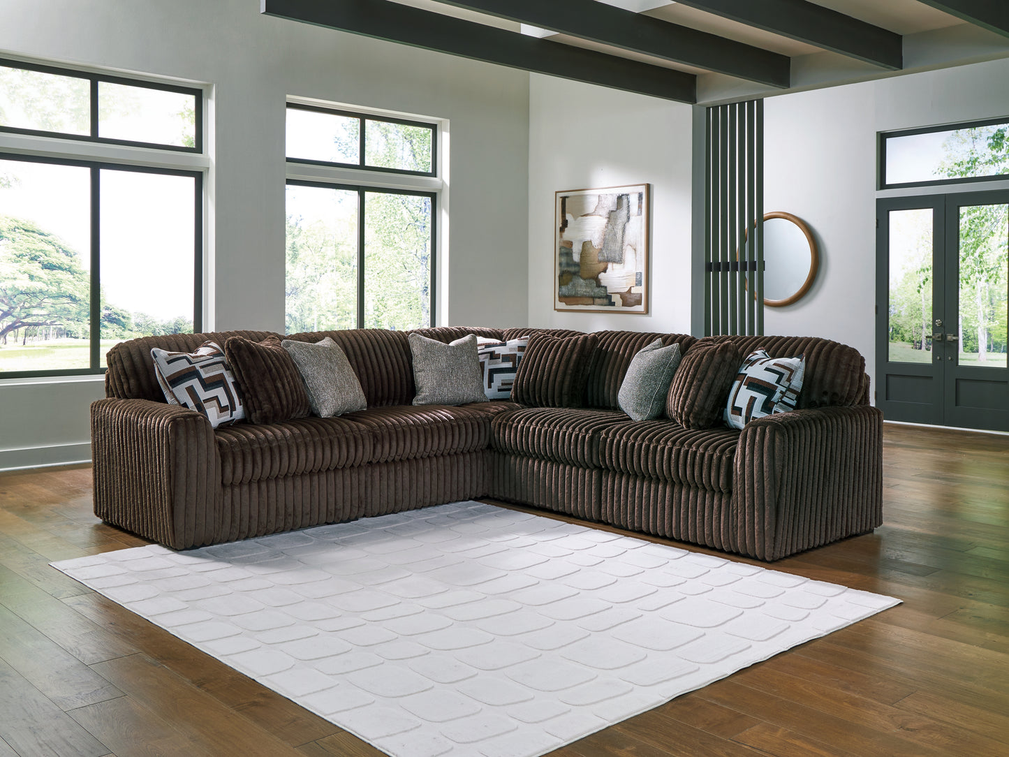Lakeland Furniture Outlet - Ashley Furniture - Midnight-Madness Sectional - RAF 5-Piece Sectional / Chocolate - 98104S26