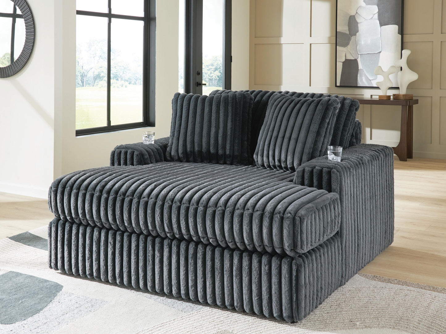 Lakeland Furniture Outlet - Ashley Furniture - Midnight-Madness Living Room - Oversized Chaise / Gunmetal - 9810515