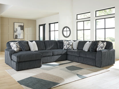 Lakeland Furniture Outlet - Ashley Furniture - Midnight-Madness Sectional - RAF 4-Piece Sectional with Chaise / Gunmetal - 98105S1