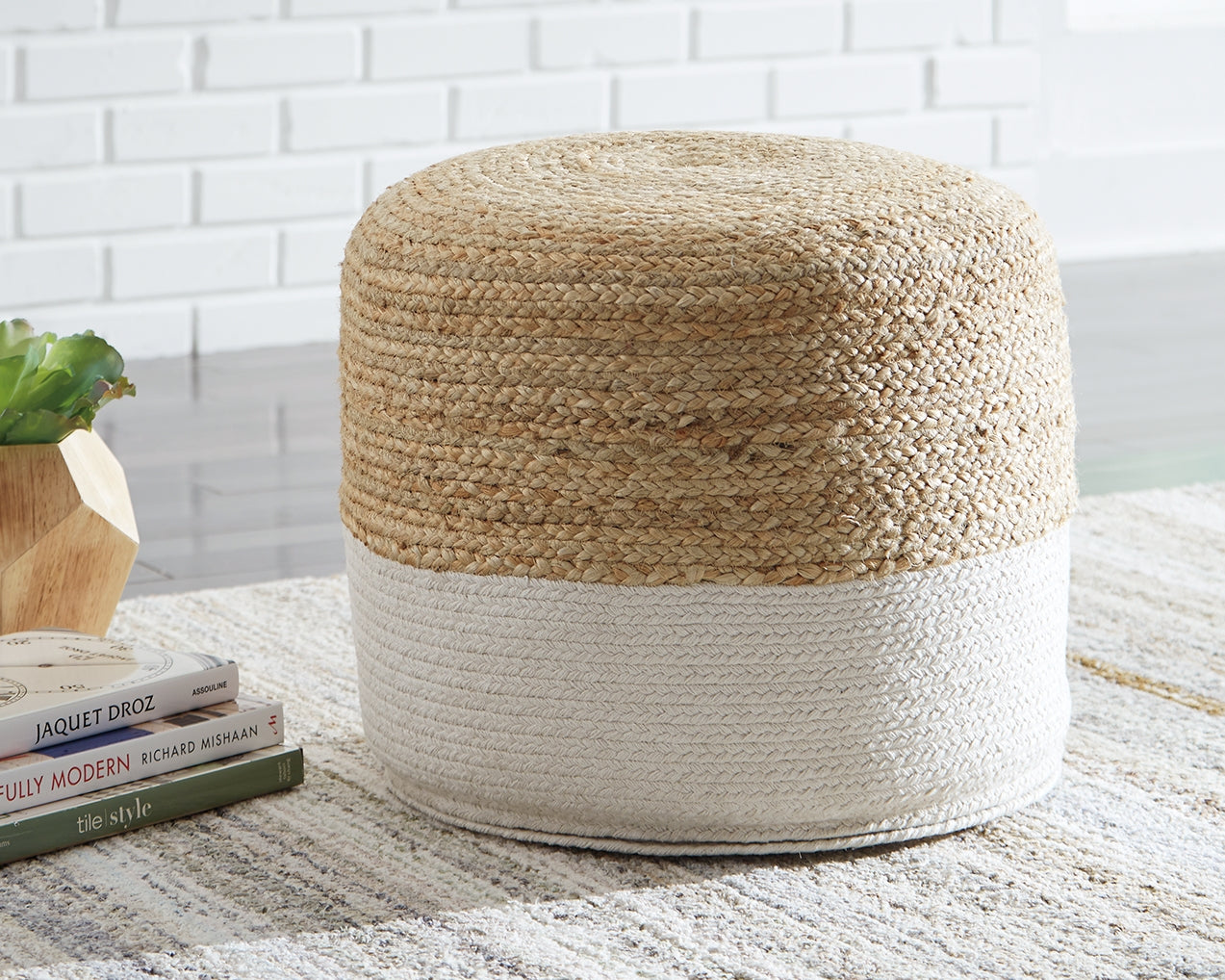 Lakeland Furniture Outlet - Ashley Furniture - Sweed Valley Pouf - Pouf / Natural/White - A1000420