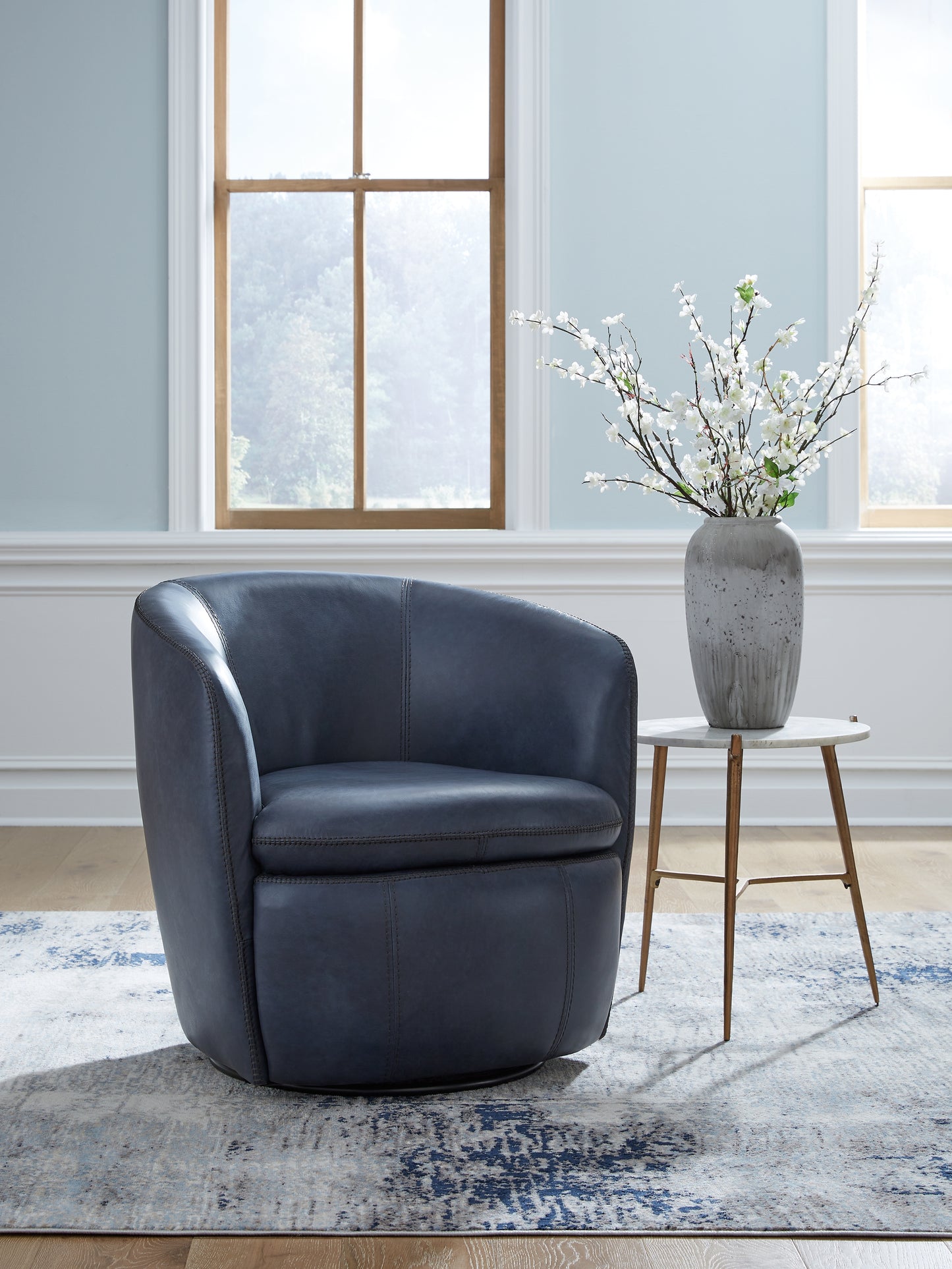 Lakeland Furniture Outlet - Ashley Furniture - Kierreys Swivel Accent Chair - Swivel Accent Chair / Ocean - A3000701