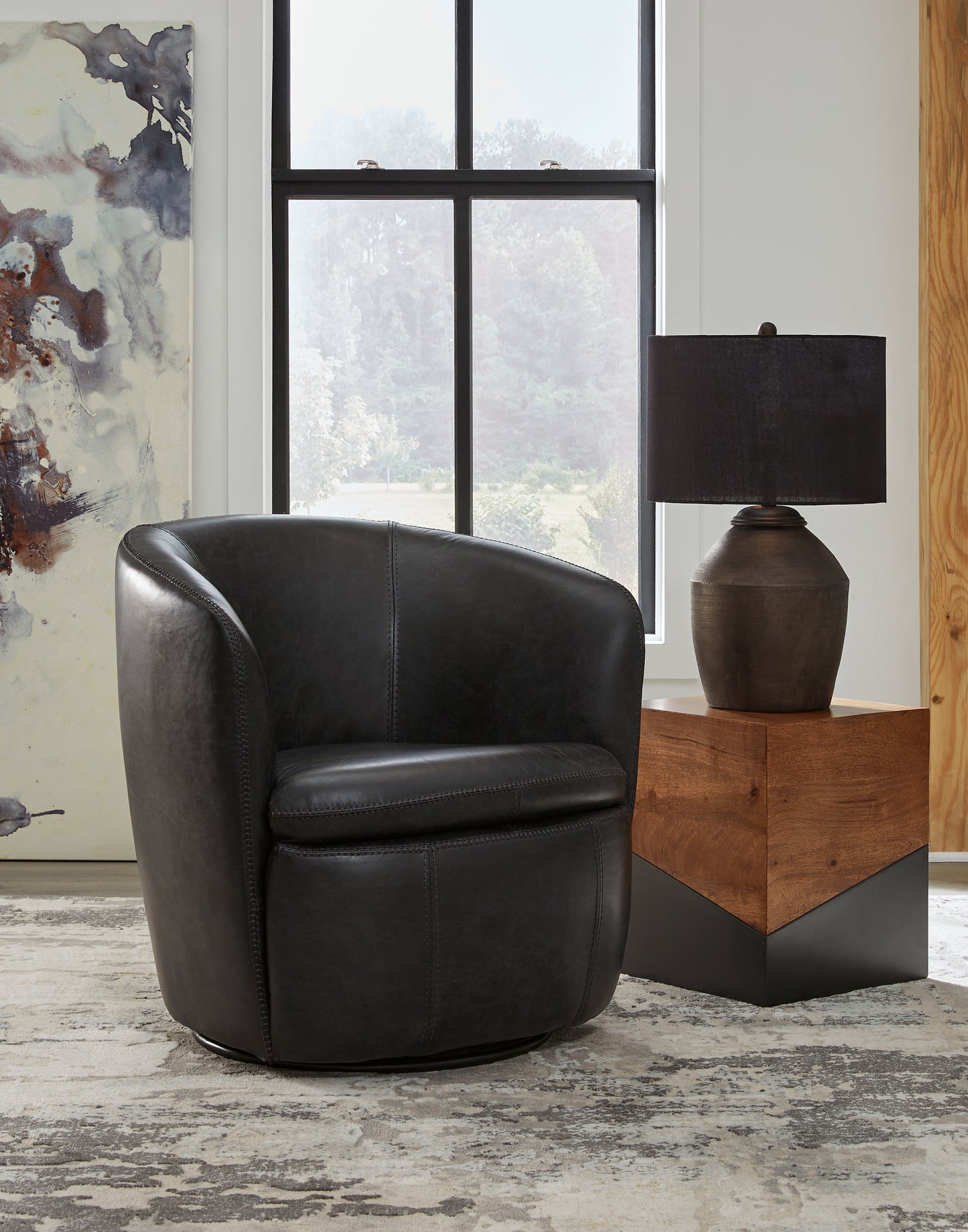 Lakeland Furniture Outlet - Ashley Furniture - Kierreys Swivel Accent Chair - Swivel Accent Chair / Midnight - A3000702