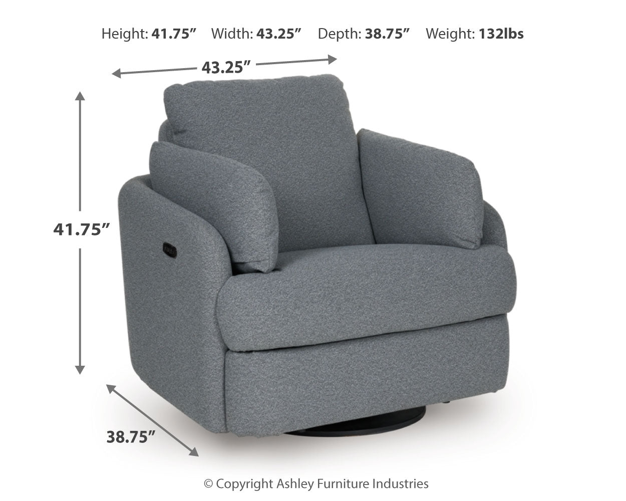 Alainmont Next-Gen Nuvella Swivel Power Recliner