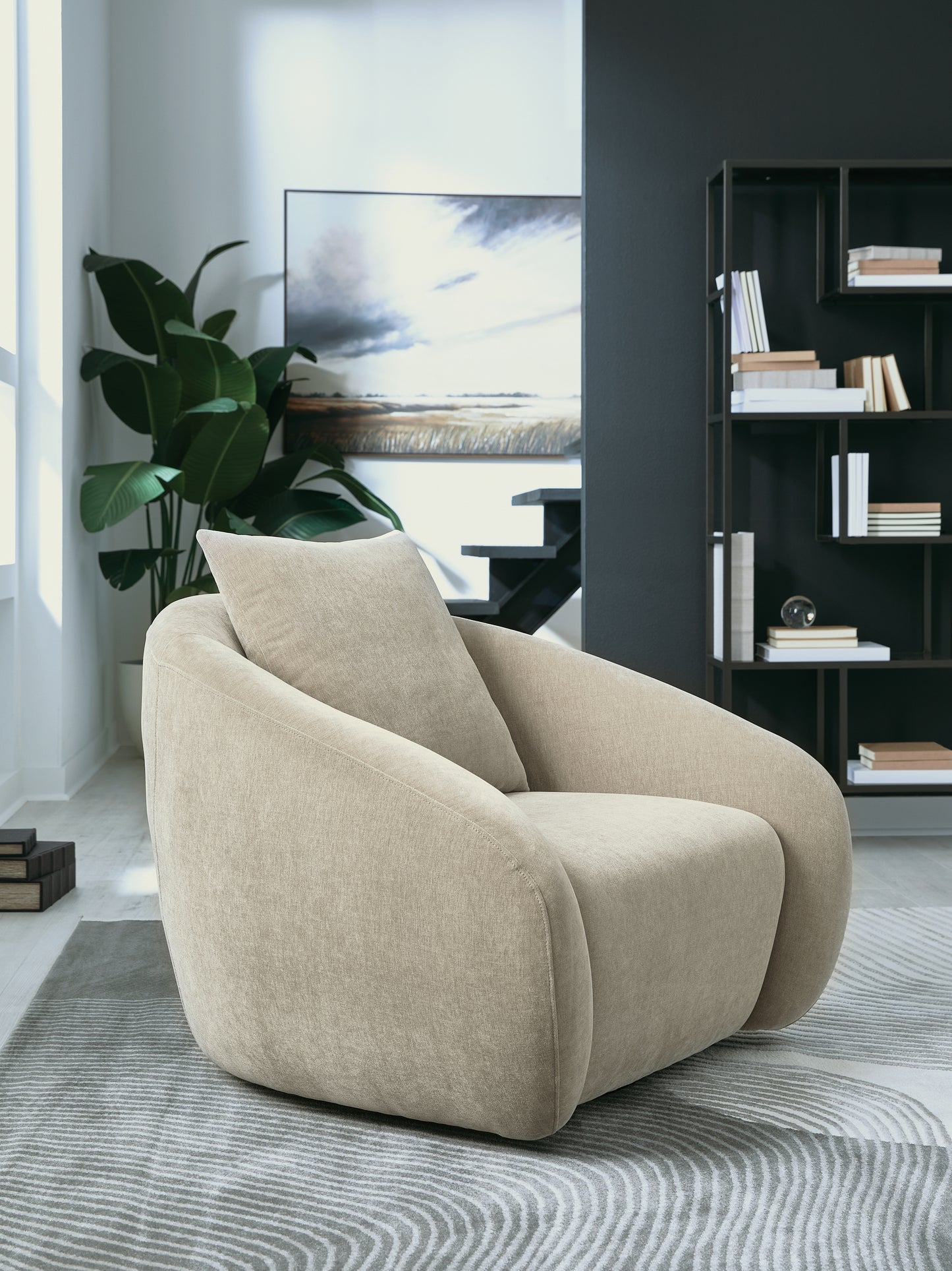 Lakeland Furniture Outlet - Ashley Furniture - Yahya Swivel Accent Chair - Swivel Accent Chair / Pebble - A3000782