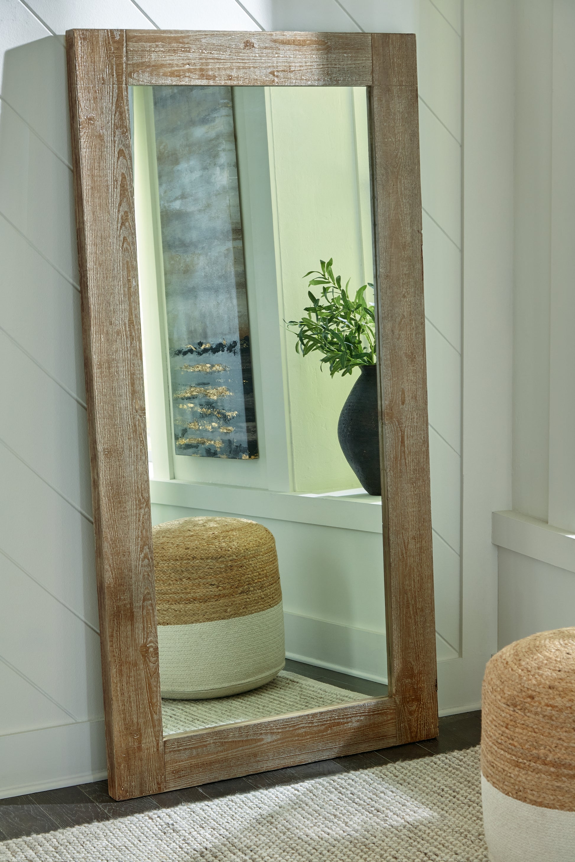 Lakeland Furniture Outlet - Ashley Furniture - Waltleigh Mirror - Floor Mirror / Distressed Brown - A8010278