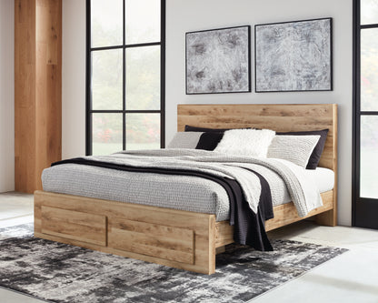 Lakeland Furniture Outlet - Ashley Furniture - Hyanna Bedroom - Queen Panel Storage Bed / Tan Brown - B1050B4