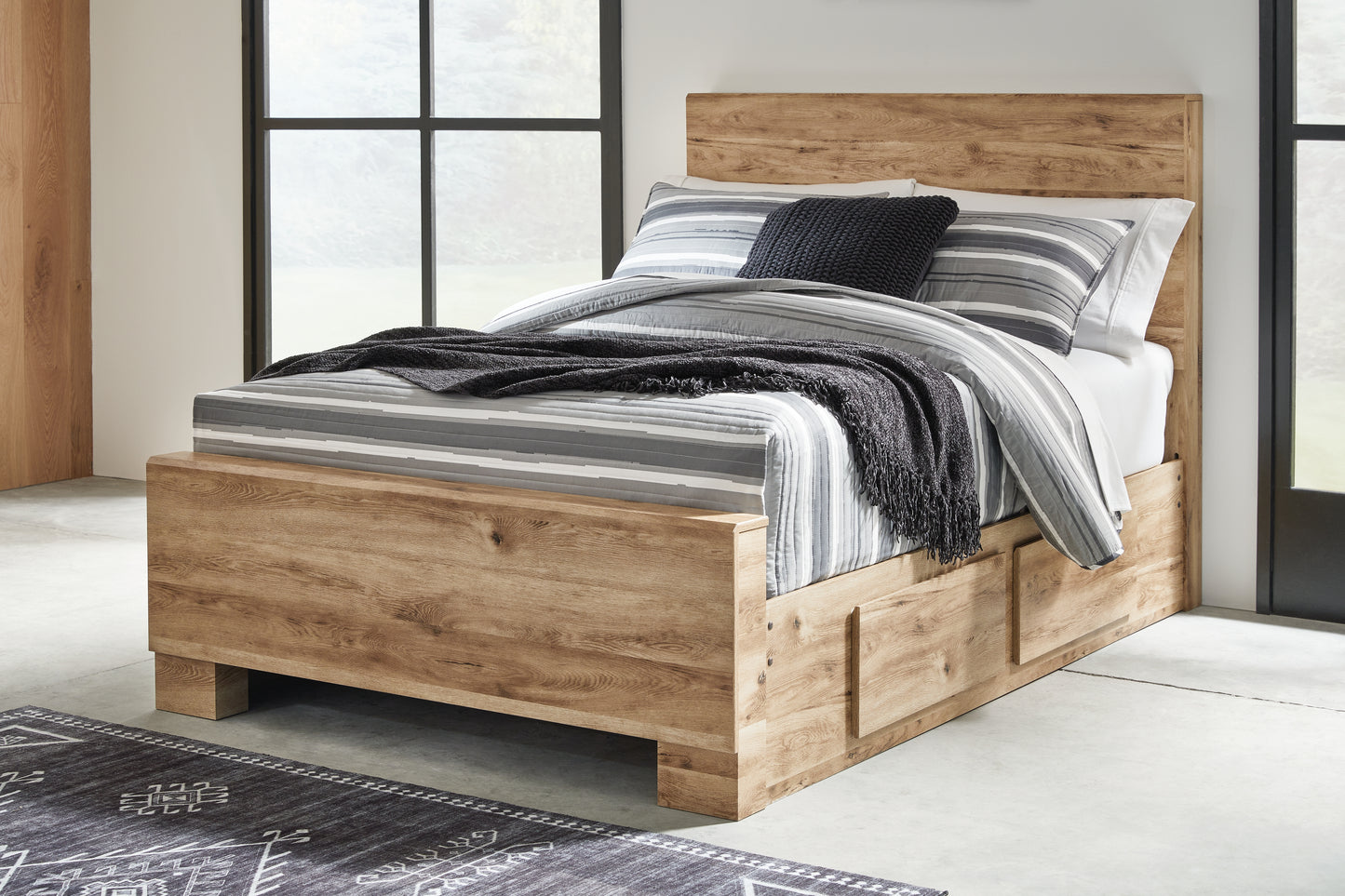 Lakeland Furniture Outlet - Ashley Furniture - Hyanna Bedroom - Full Panel Bed with 2 Side Storage / Tan Brown - B1050B29