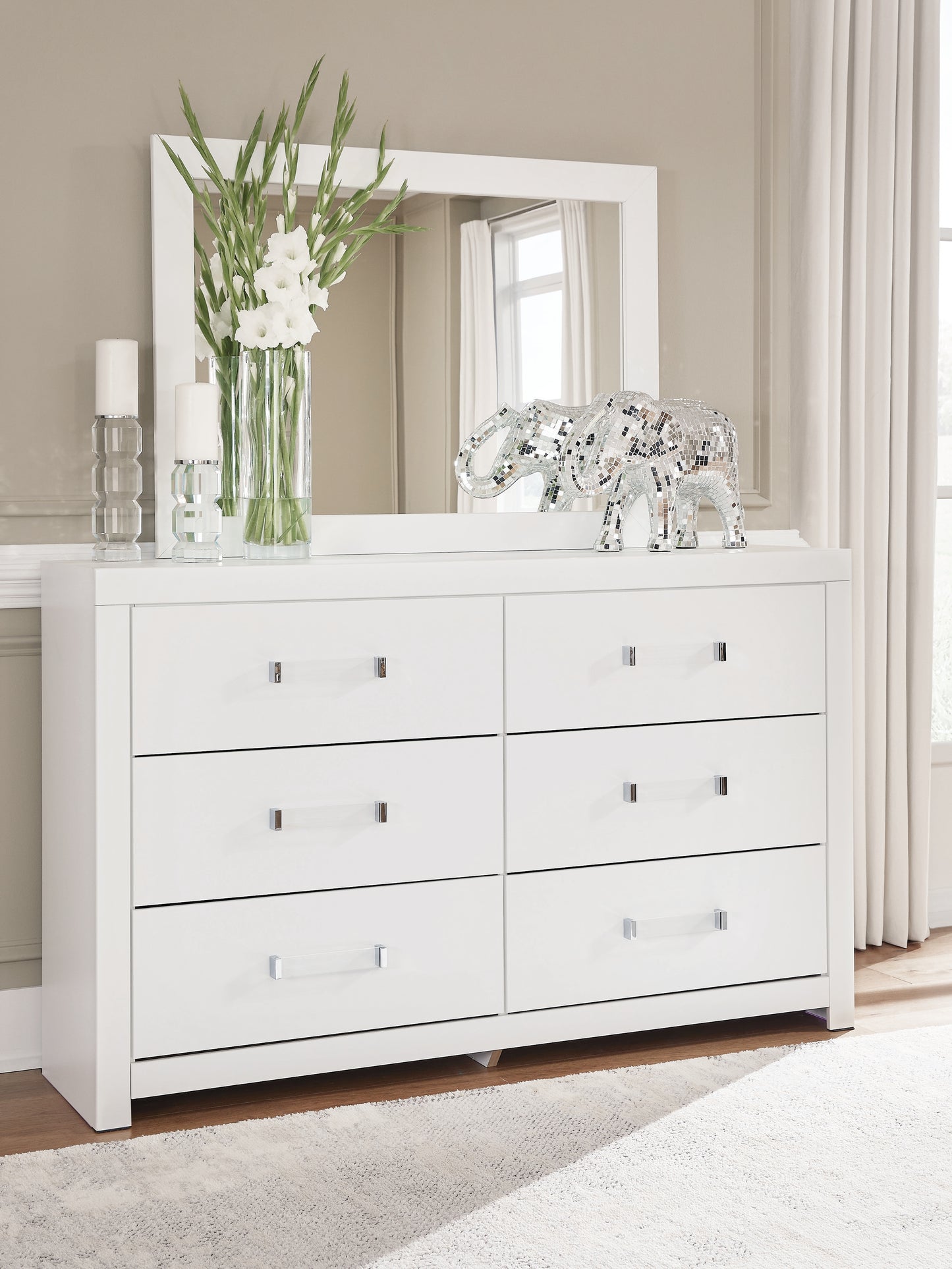 Lakeland Furniture Outlet - Ashley Furniture - Maeling Bedroom - Dresser and Mirror / White - PCB1119B1