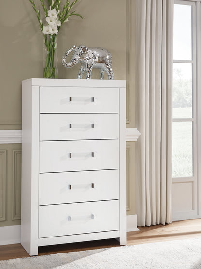 Lakeland Furniture Outlet - Ashley Furniture - Maeling Bedroom - Five Drawer Chest / White - PCB1119-46