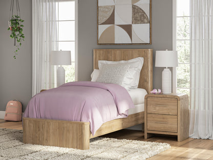 Lakeland Furniture Outlet - Ashley Furniture - Gramburg Bedroom - Twin Panel Bed / Warm Natural Brown - PCB1121B2