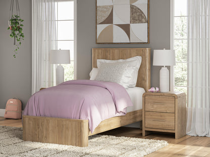Lakeland Furniture Outlet - Ashley Furniture - Gramburg Bedroom - Twin Panel Platform Bed / Warm Natural Brown - PCB1121B8