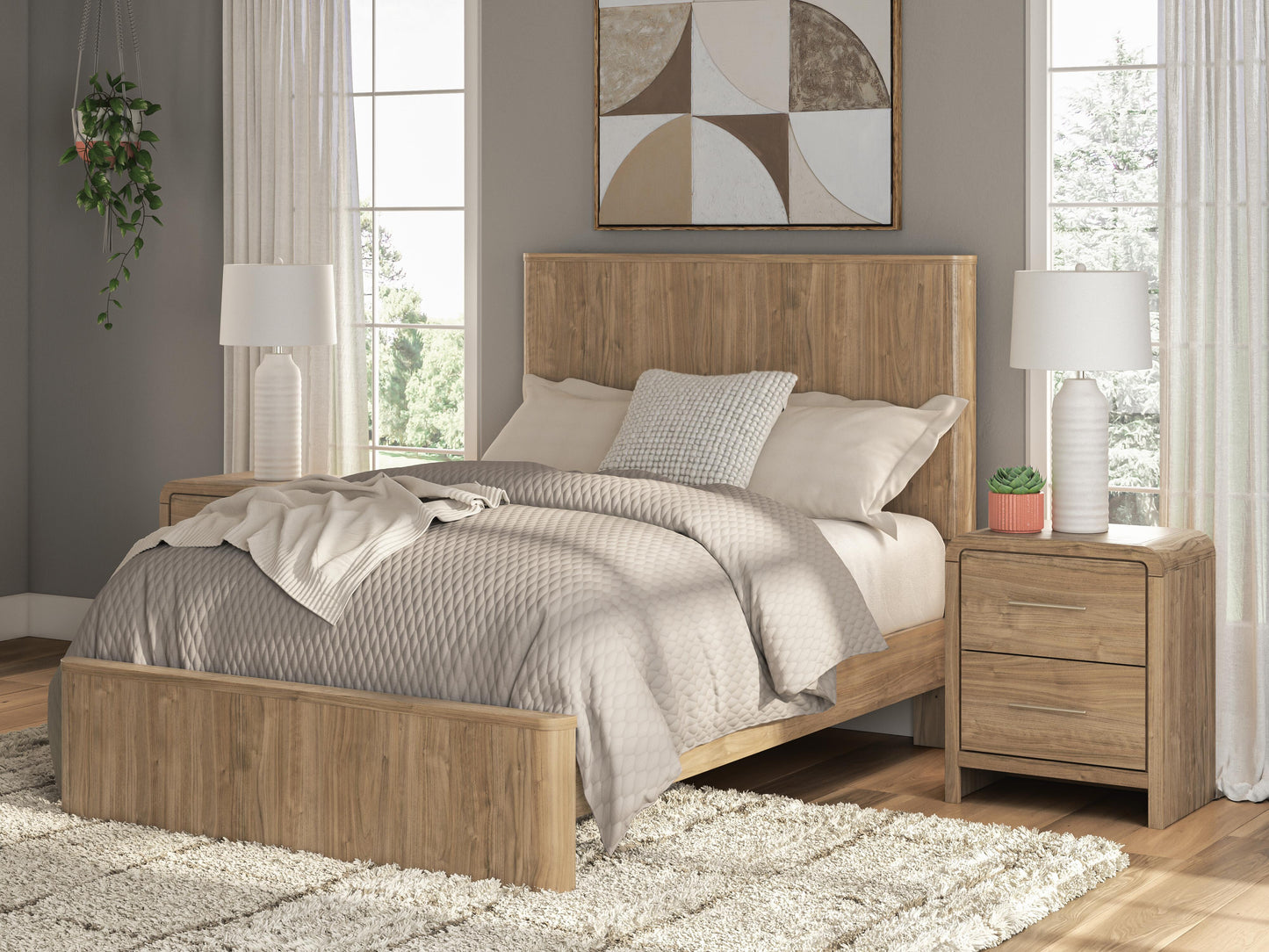 Lakeland Furniture Outlet - Ashley Furniture - Gramburg Bedroom - Full Panel Platform Bed / Warm Natural Brown - PCB1121B9