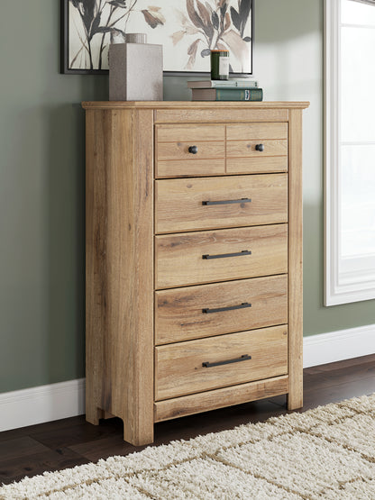 Lakeland Furniture Outlet - Ashley Furniture - Makidern Bedroom - Five Drawer Chest / Tan - PCB1170-46