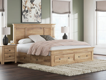 Lakeland Furniture Outlet - Ashley Furniture - Makidern Bedroom - King Panel Storage Bed / Tan - PCB1170B15