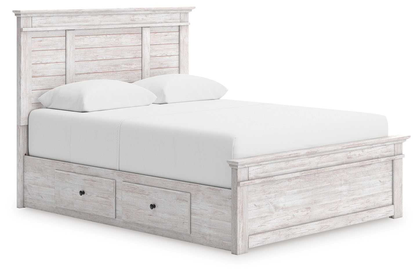 Lakeland Furniture Outlet - Ashley Furniture - Makidern Bedroom - Queen Panel Storage Bed / Whitewash - PCB1171B16