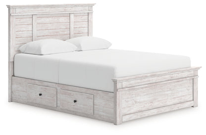 Lakeland Furniture Outlet - Ashley Furniture - Makidern Bedroom - Queen Panel Storage Bed / Whitewash - PCB1171B16