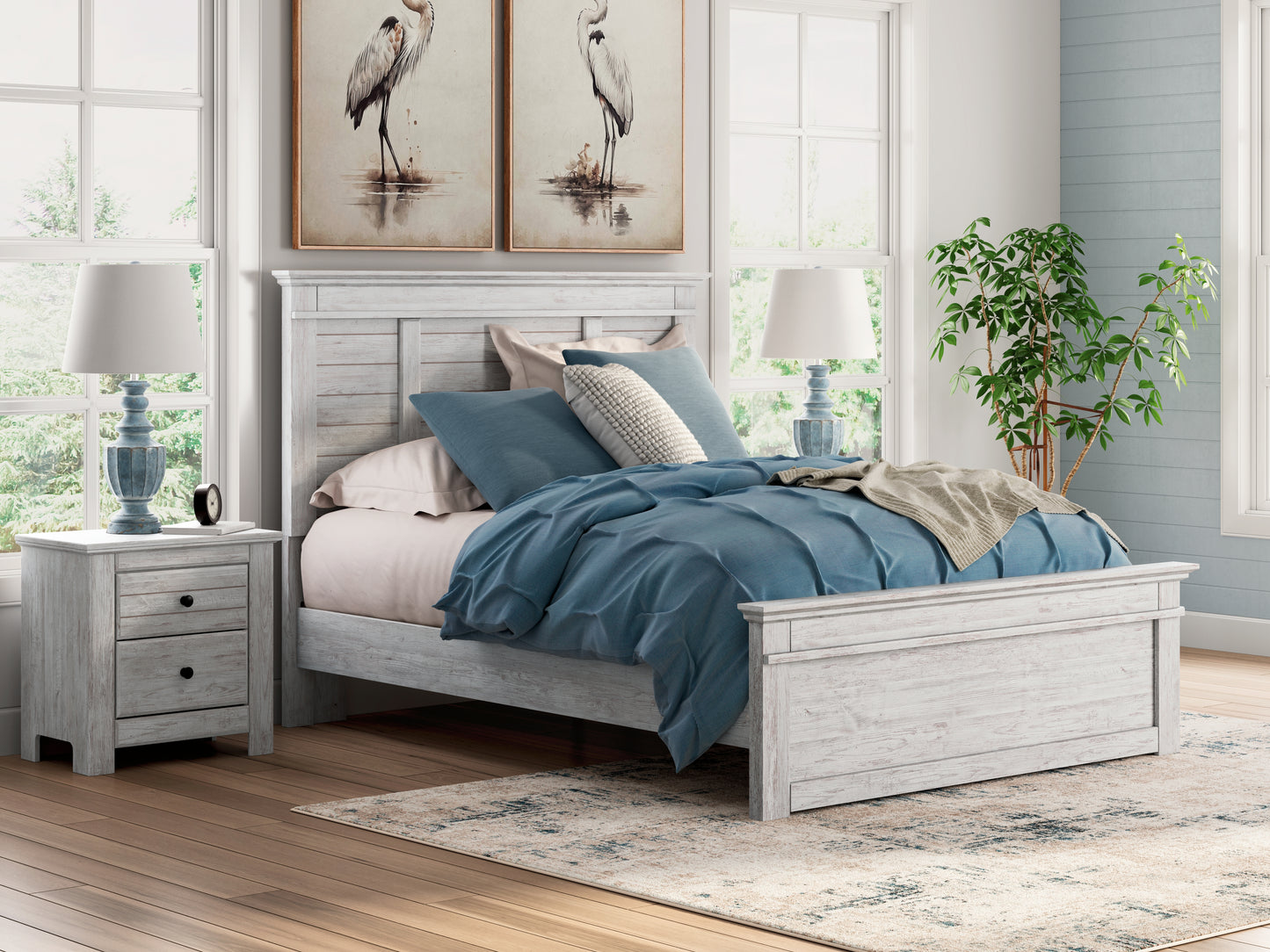 Lakeland Furniture Outlet - Ashley Furniture - Makidern Bedroom - Queen Panel Bed / Whitewash - PCB1171B2