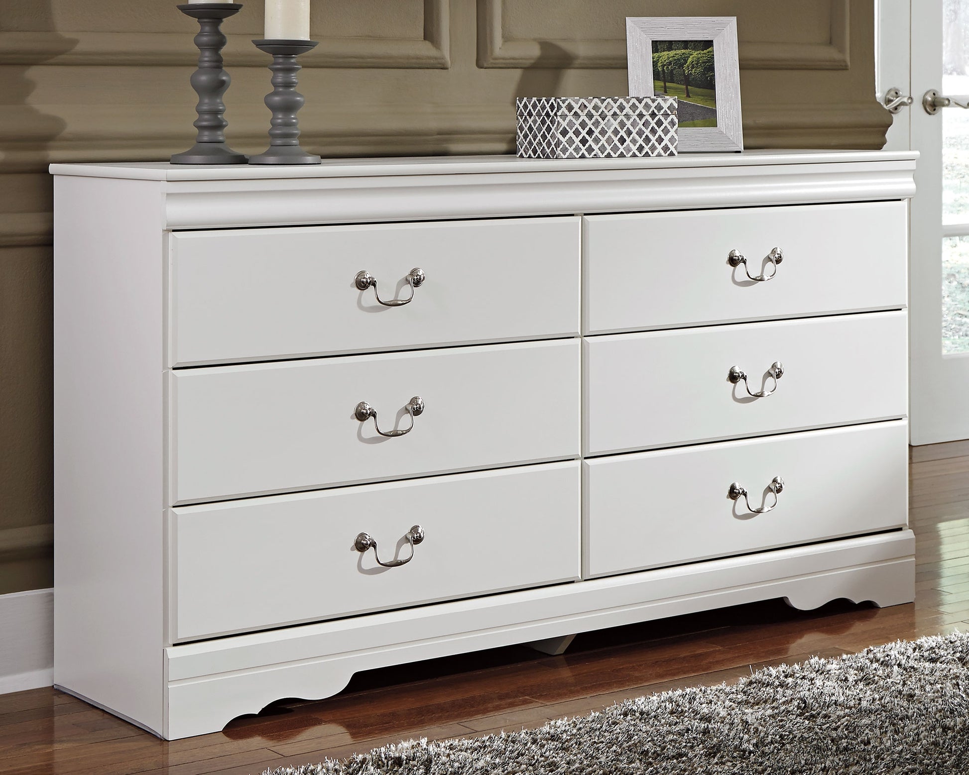 Lakeland Furniture Outlet - Ashley Furniture - Anarasia Bedroom - Six Drawer Dresser / White - B129-31