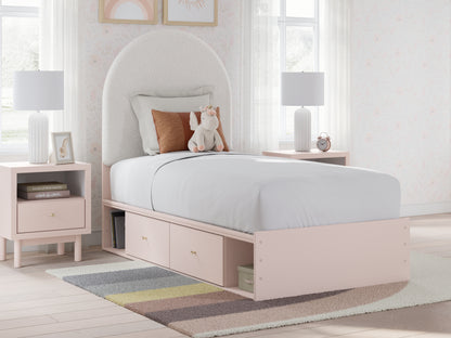 Lakeland Furniture Outlet - Ashley Furniture - Wistenpine Bedroom - Twin Upholstered Panel Bed with Storage / Blush - B1323B14