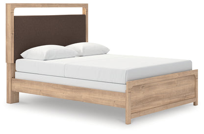 Lakeland Furniture Outlet - Ashley Furniture - Kinlanni Bedroom - Queen Upholstered Panel Bed / Tan - PCB1360B4