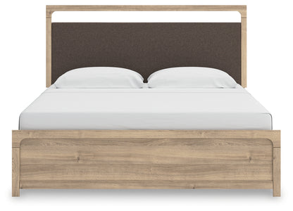 Lakeland Furniture Outlet - Ashley Furniture - Kinlanni Bedroom - King Upholstered Panel Bed / Tan - PCB1360B15