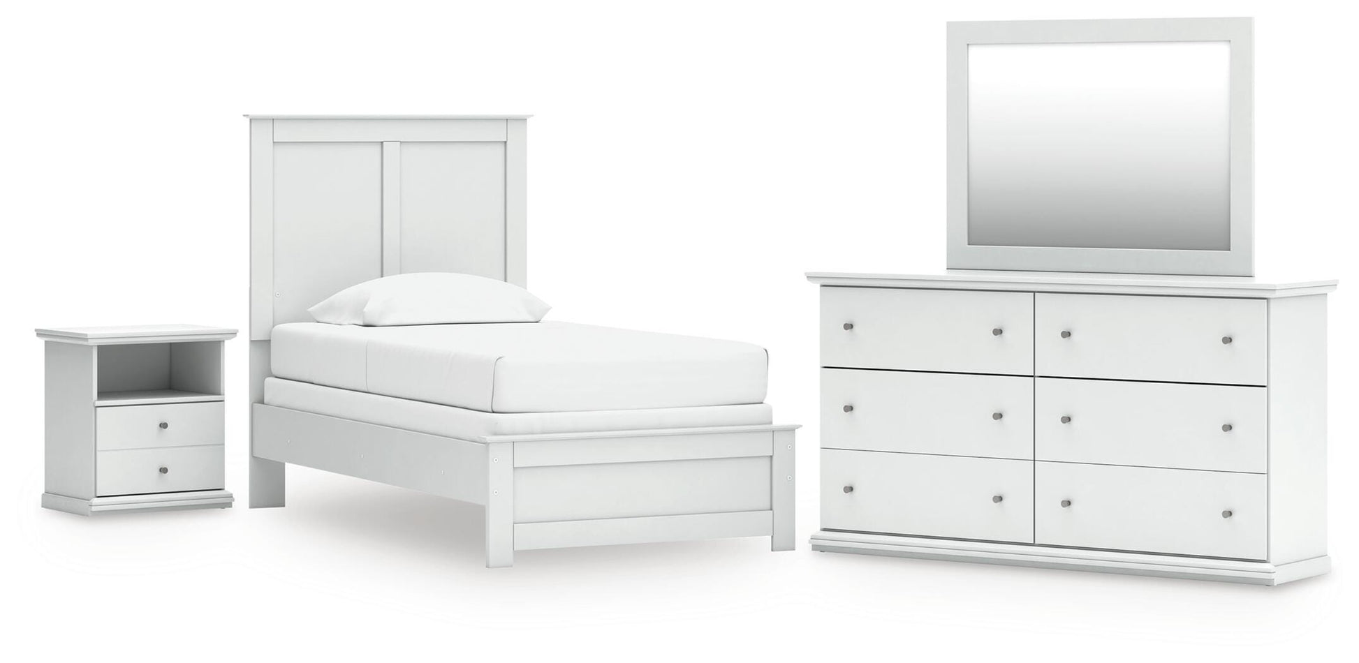 Lakeland Furniture Outlet - Ashley Furniture - Bostwick Shoals Twin Panel Bed, Dresser, Mirror and Nightstand - Twin Panel Bed, Dresser, Mirror and Nightstand - B139B60