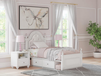 Lakeland Furniture Outlet - Ashley Furniture - Kozlani Bedroom - Twin Upholstered Panel Bed with Storage / White - PCB1819B17