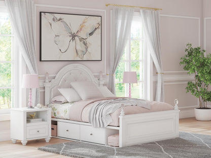 Lakeland Furniture Outlet - Ashley Furniture - Kozlani Bedroom - Full Upholstered Panel Bed with Storage / White - PCB1819B18