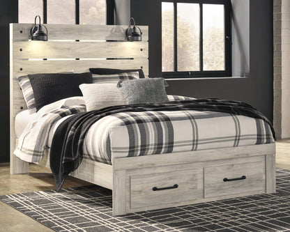 Lakeland Furniture Outlet - Ashley Furniture - Cambeck Bedroom - Queen Panel Bed with 2 Storage Drawers / Whitewash - B192B8
