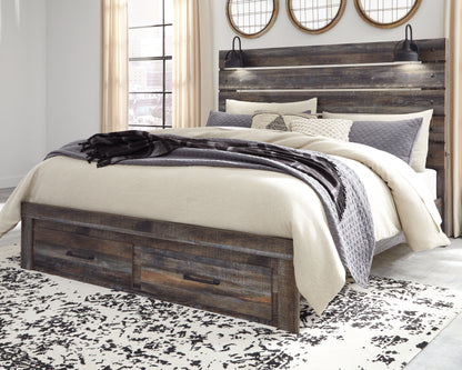 Lakeland Furniture Outlet - Ashley Furniture - Drystan Bedroom - King Panel Bed with 2 Storage Drawers / Multi - B211B55