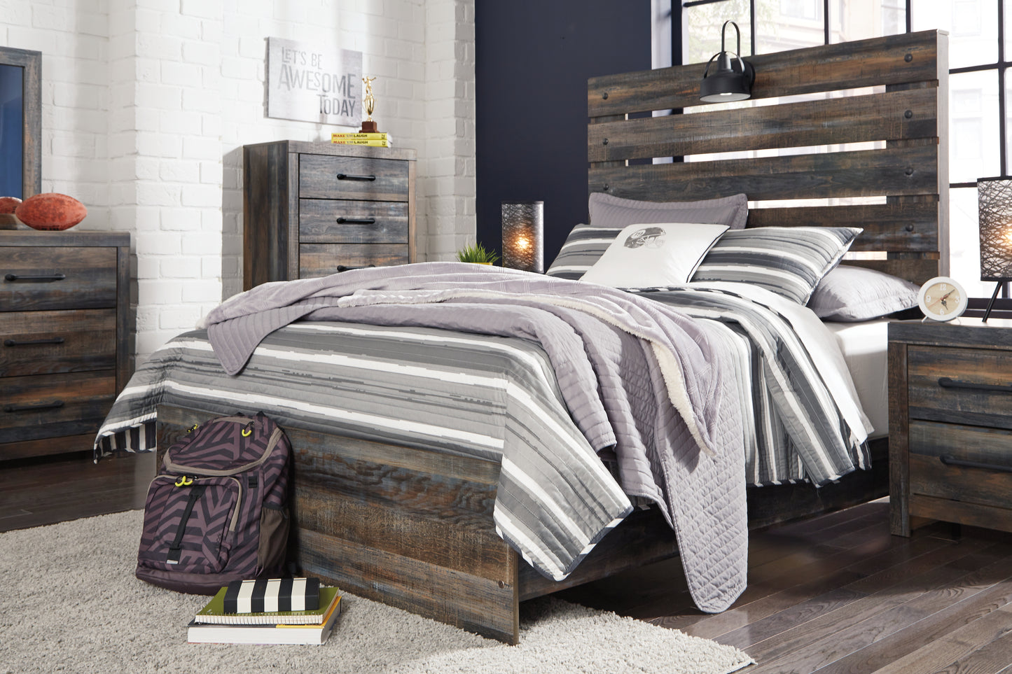 Lakeland Furniture Outlet - Ashley Furniture - Drystan Bedroom - Full Panel Bed / Multi - B211B3