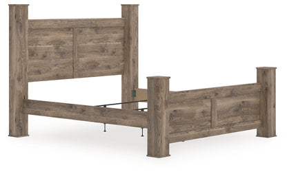 Lakeland Furniture Outlet - Ashley Furniture - Rusticott Bedroom - King Poster Bed / Brown - PCB2260B7