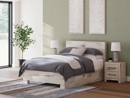 Lakeland Furniture Outlet - Ashley Furniture - Lawroy Bedroom - Queen Panel Bed with Storage / Light Natural - B2310B6