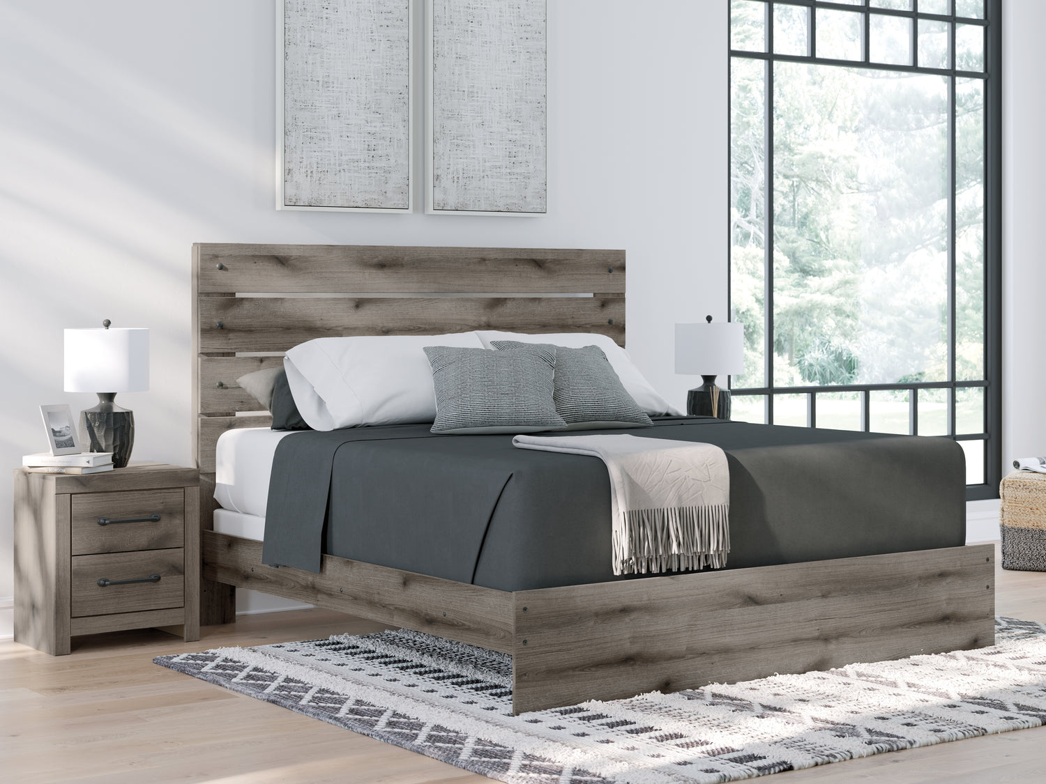 Lakeland Furniture Outlet - Ashley Furniture - Graystorm Bedroom - King Panel Bed - PCB2405B8
