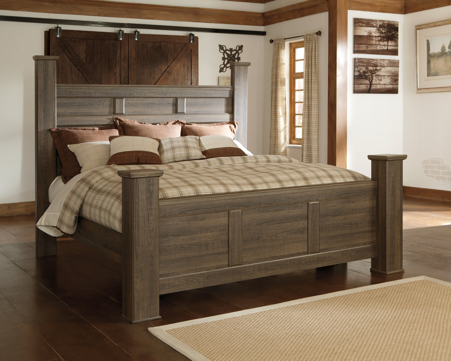 Lakeland Furniture Outlet - Ashley Furniture - Juararo Bedroom - King Poster Bed / Dark Brown - B251B10