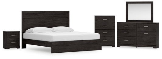 Lakeland Furniture Outlet - Ashley Furniture - Belachime King Panel Bed, Dresser, Mirror, Chest and Nightstand - King Panel Bed, Dresser, Mirror, Chest and Nightstand - B2589B20