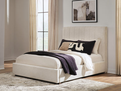 Lakeland Furniture Outlet - Ashley Furniture - Shoralli Bedroom - Queen Upholstered Storage Bed / Beige - B2611B4