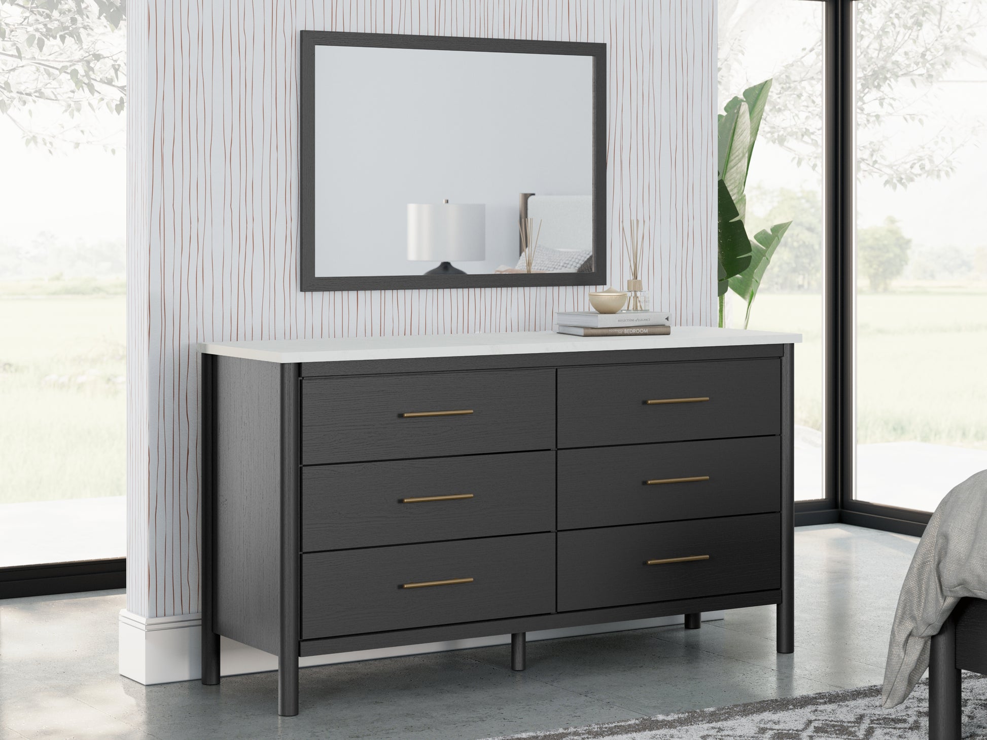 Lakeland Furniture Outlet - Ashley Furniture - Cadmori Bedroom - Dresser and Mirror / Black/White - B2616B1