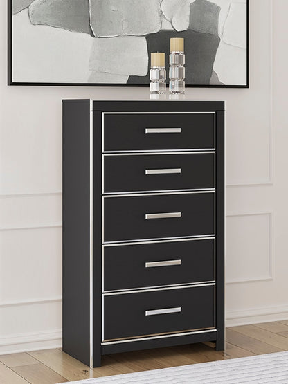 Lakeland Furniture Outlet - Ashley Furniture - Zuraleus Bedroom - Five Drawer Chest / Black - PCB3380-46